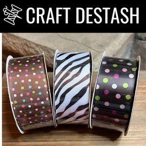 Lot of 3 spools of 1.5 inch ribbon - NEW